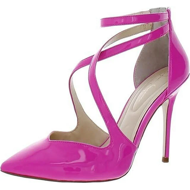 Sleek and Shiny Patent Pump Heels for a Polished Look--Jessica Simpson Woprale Women's Patent Strappy Heels Dress Shoes