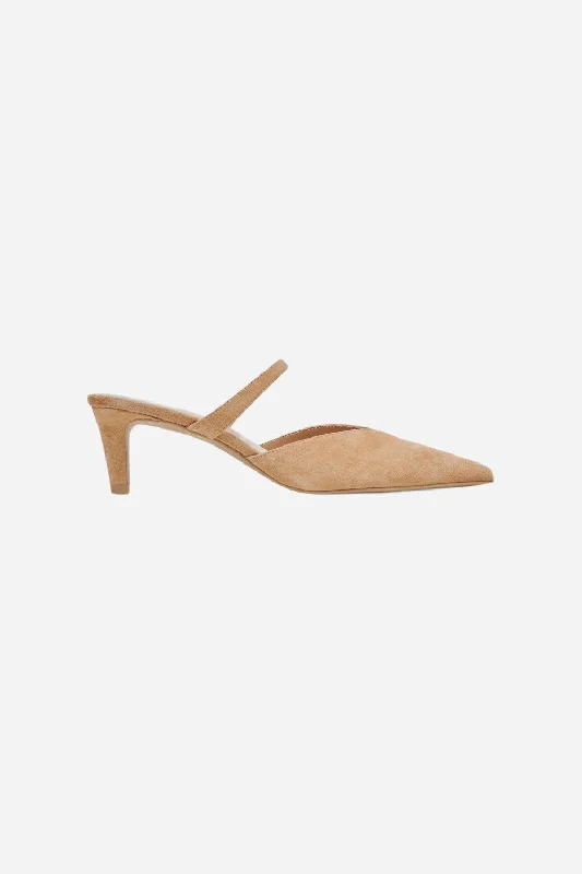 Affordable Suede Ankle Pumps for All-Day Wear--Dolce Vita Kanika Mid Heels in Tan Suede