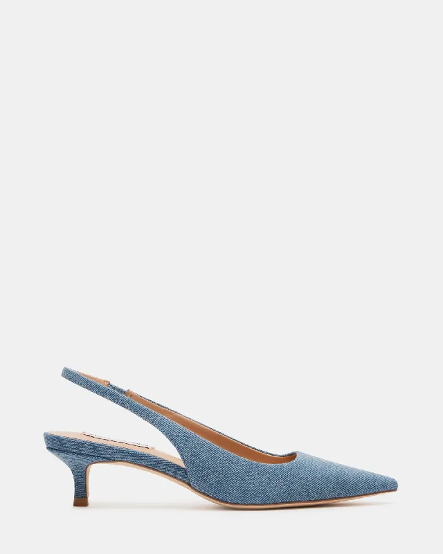 KARI DENIM FABRIC---Chic Denim Fabric Heels for a Unique Look