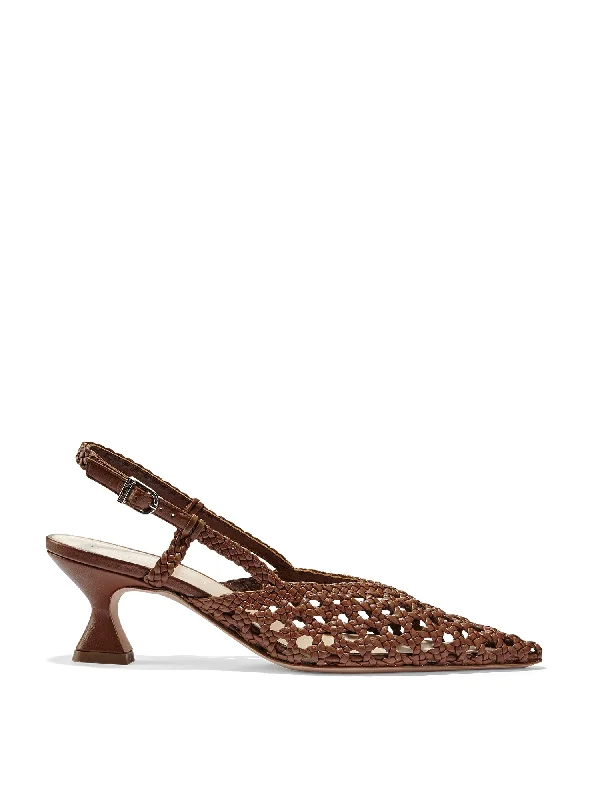 Kaylen Woven Leather Heel---Comfortable Leather Pumps for Office and Everyday Wear