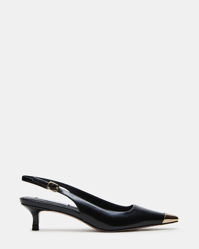 KENZ BLACK LEATHER---Comfortable Leather Pumps for Office and Everyday Wear