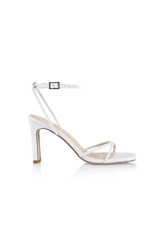 Trendy Chunky Heel Pumps for Casual Wear--Kian Block Heel White Pearl