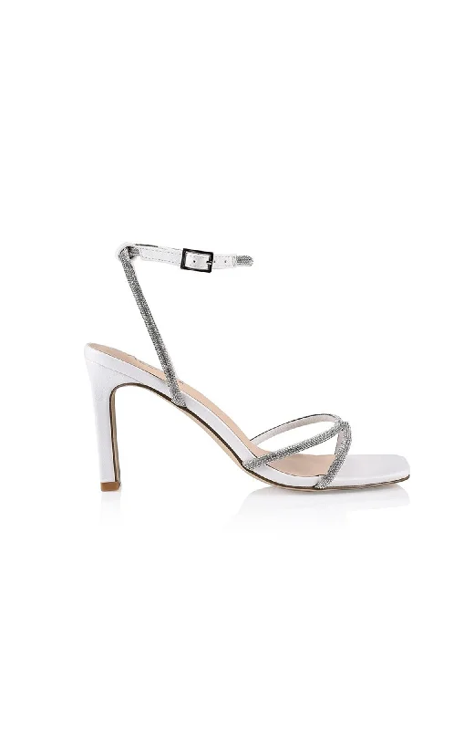 Trendy Chunky Heel Pumps for Casual Wear--Kian Block Heel White Silver