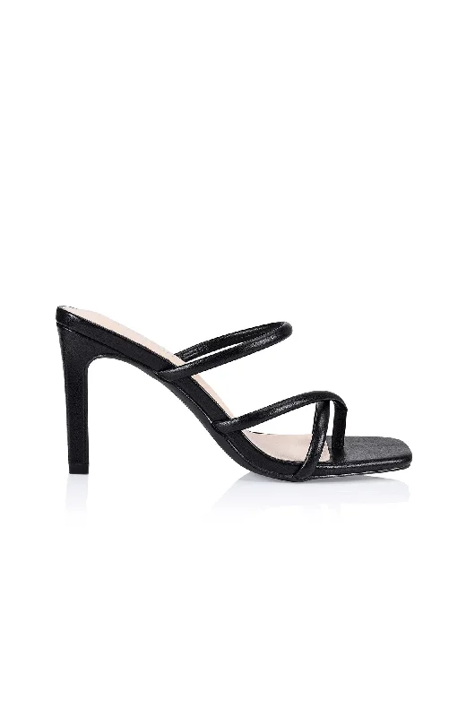 Versatile Heeled Sandals for Any Occasion---Kiki Heel Black Smooth