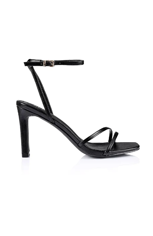 Kimmy Slim Strappy Heel Black---Affordable Strappy Platform Heels with Premium Quality