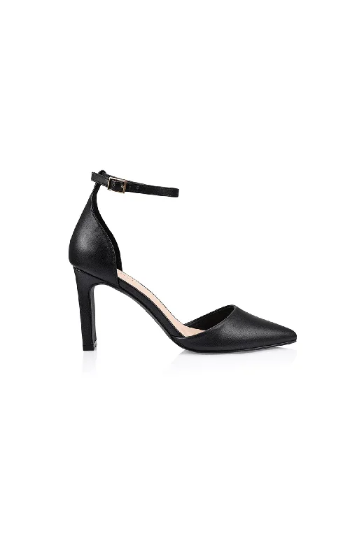 Versatile Heeled Sandals for Any Occasion---Kitra Closed Toe Heel Black Smooth