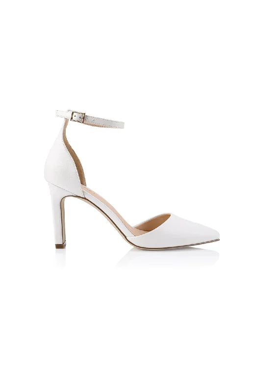 Versatile Heeled Sandals for Any Occasion---Kitra Closed Toe Heel White Smooth