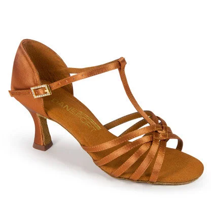 L3005 - TAN SATIN - 2" Flared HeelAffordable Satin Heels with a Luxe Touch