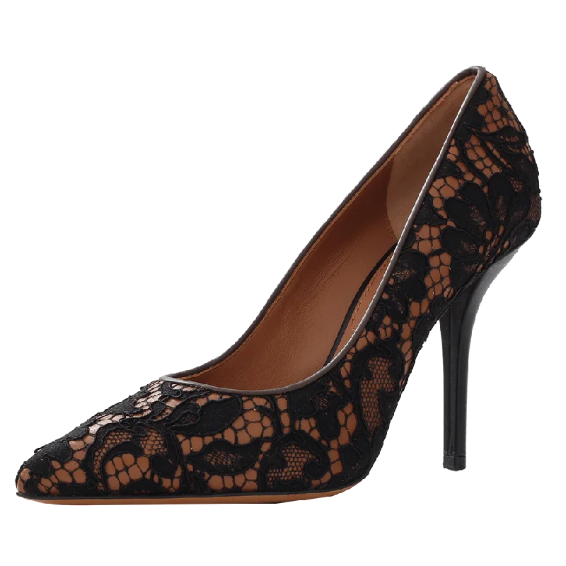 Lace Over Leather Pump---Comfortable Leather Pumps for Office and Everyday Wear