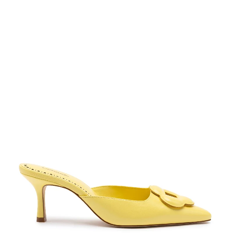 Flora Pump In Lemonade Leather---Comfortable Leather Pumps for Office and Everyday Wear