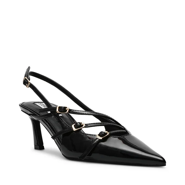 Versatile Dress Heels for Formal and Casual Wear---LIANA BLACK PATENT