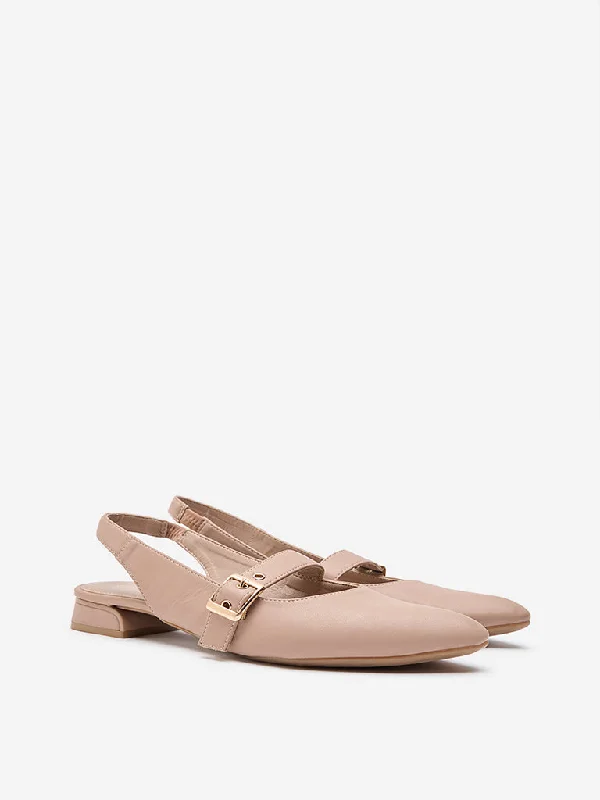 Versatile Heeled Sandals for Any Occasion---LUNA BLU Beige Slingback Shoes