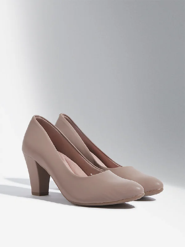 Versatile Heeled Sandals for Any Occasion---LUNA BLU Nude Pointed Pump Shoes