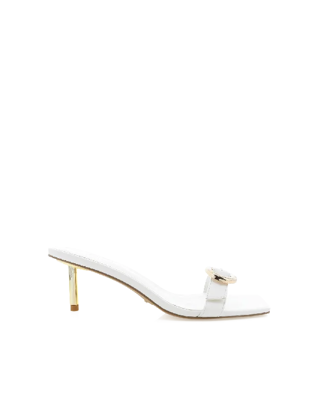 LYON - WHITE---Fashionable Kitten Heels for Date Night