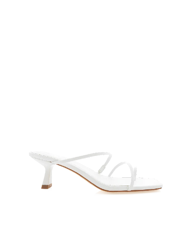 MABEL - WHITE---Fashionable Kitten Heels for Date Night