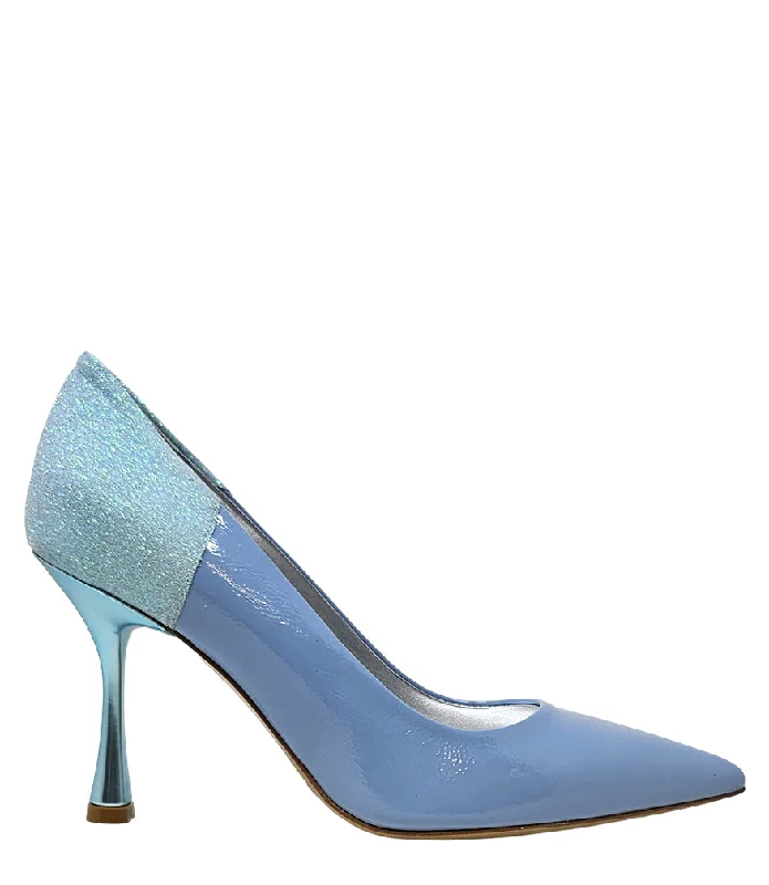 Alena Blue/Light Blue High Heel Glitter Pump---Trendy Glitter Heels for a Glamorous Look