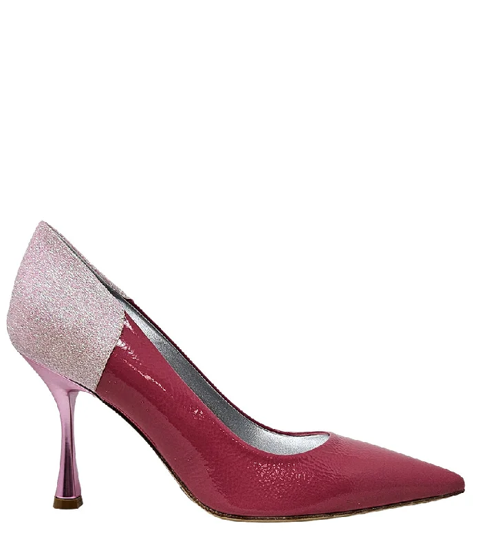 Alena Rose/Pink High Heel Glitter Pump---Trendy Glitter Heels for a Glamorous Look