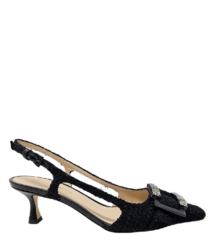 Versatile Heeled Sandals for Any Occasion---Atena Black Heel Slingback