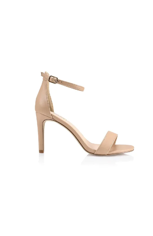 Mattie Strappy Heel Nude Smooth---Affordable Strappy Platform Heels with Premium Quality