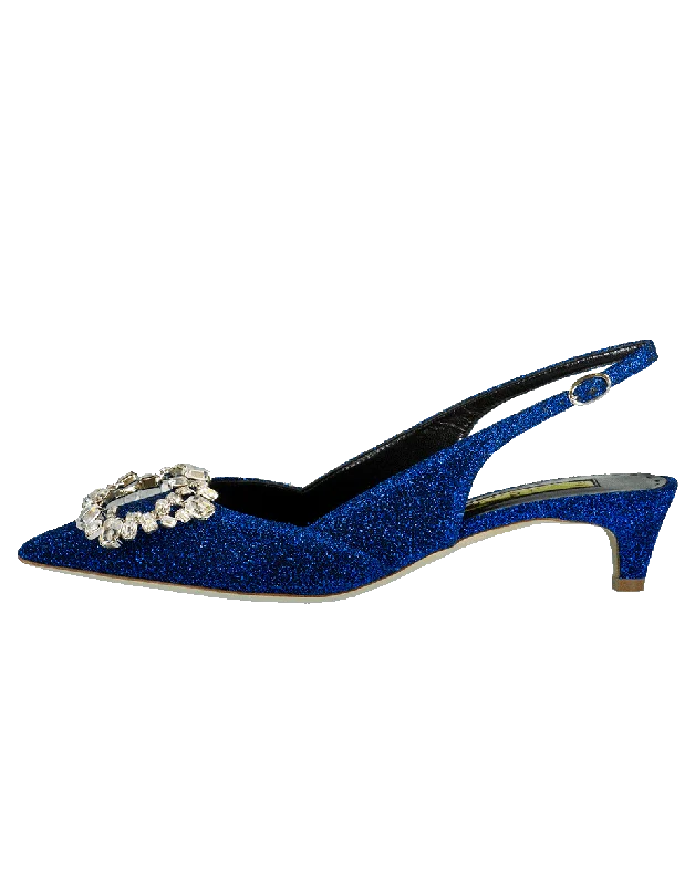 Affordable Rhinestone Pumps for a Dazzling Look---Misty Crystal Lurex Slingback