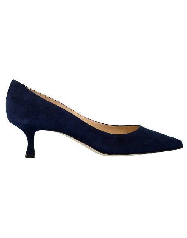 Affordable Suede Ankle Pumps for All-Day Wear--Navy Srila Suede Pump