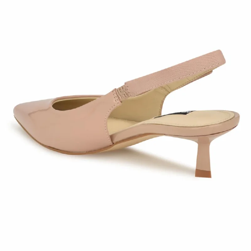 Nine West Women's Viki3 Nude M---Fashionable Kitten Heels for Date Night