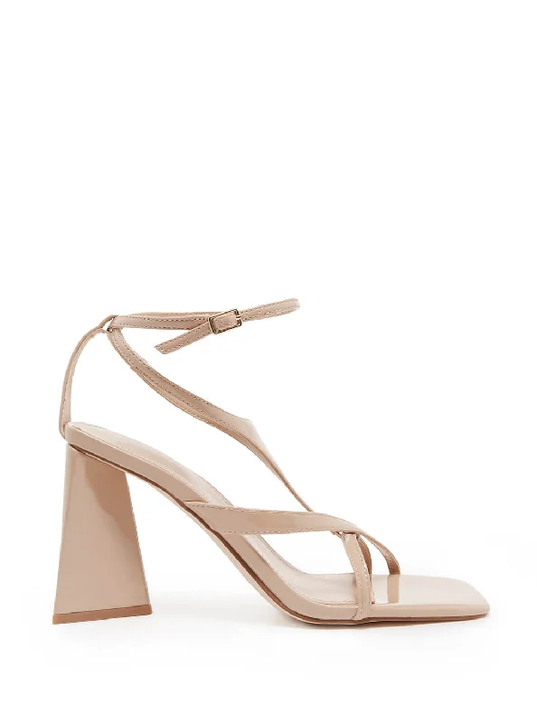 Versatile Heeled Sandals for Any Occasion---Nude Kanai Block High Heels