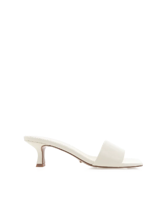 OLGA - IVORY SHINE---Fashionable Kitten Heels for Date Night