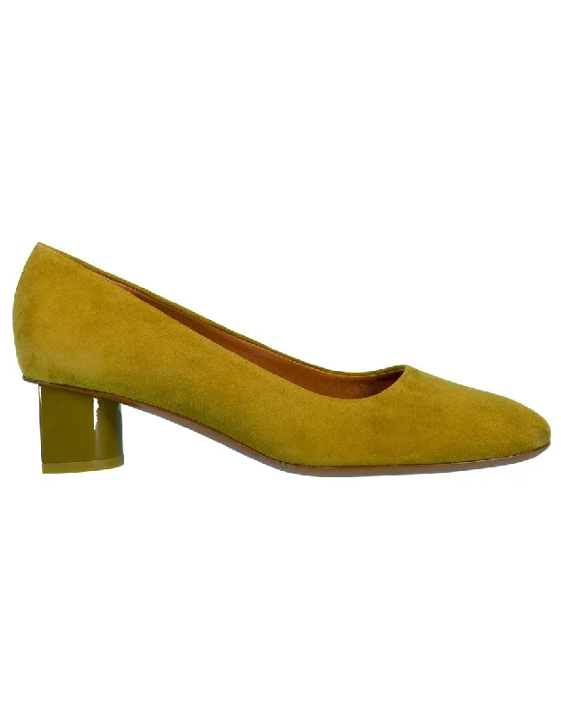 Affordable Suede Ankle Pumps for All-Day Wear--PATSIE6 Moss Suede Block Pump