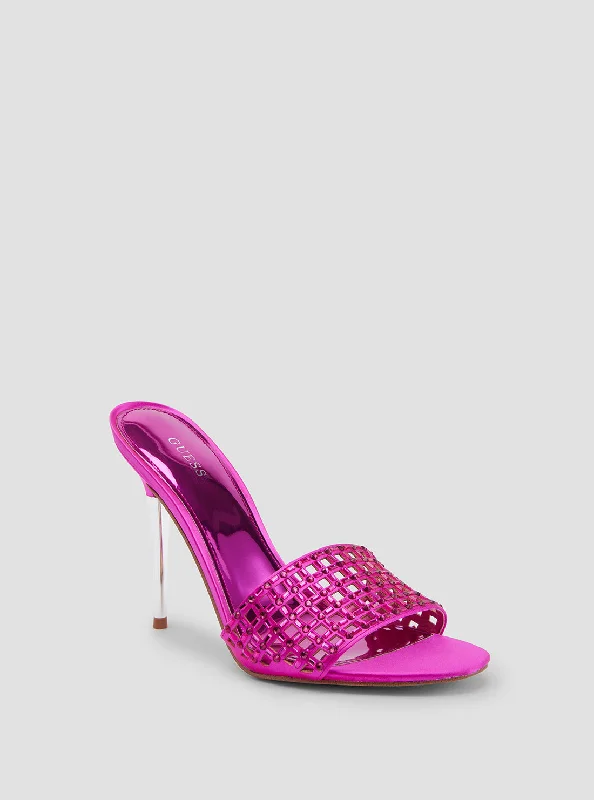 Affordable Rhinestone Pumps for a Dazzling Look---Pink Mably Crystal High Heels