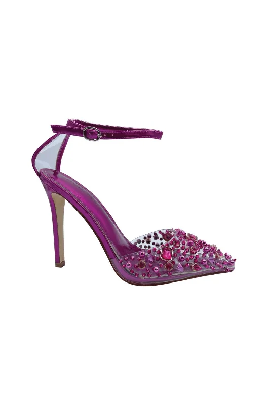 Versatile Heeled Sandals for Any Occasion---POPSTAR-PINK STUDDED PUMP