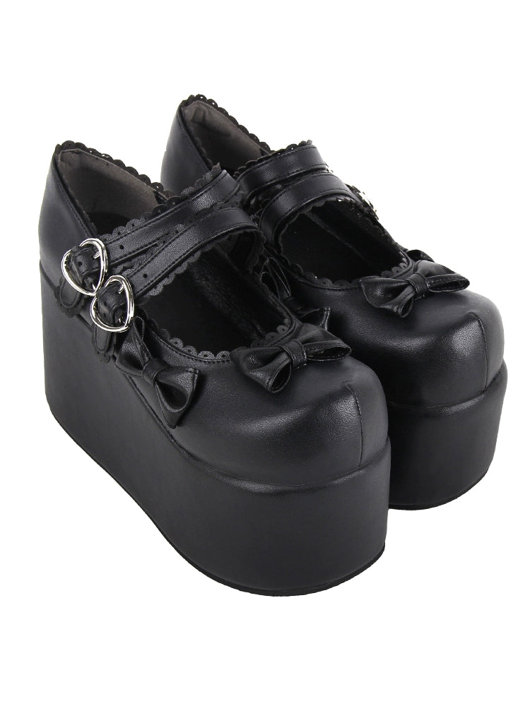 Angelic Imprint~Angelic Imprint~Punk Lolita Shoes High Platform Shoes with Bow---Charming Bow Pumps for a Cute and Stylish Look