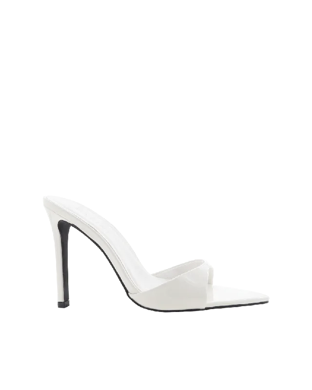 QUINBY - WHITE PATENT---Fashionable Kitten Heels for Date Night