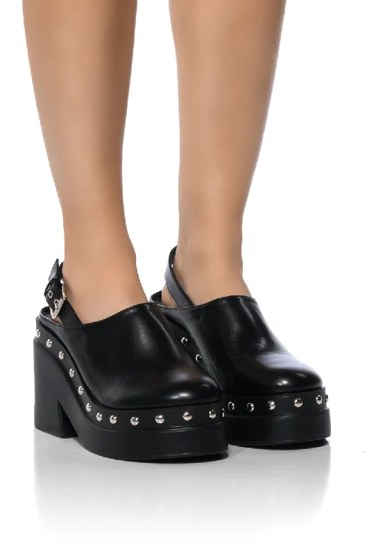 Versatile Heeled Sandals for Any Occasion---RAVENDELL CHUNKY CLOG IN BLACK