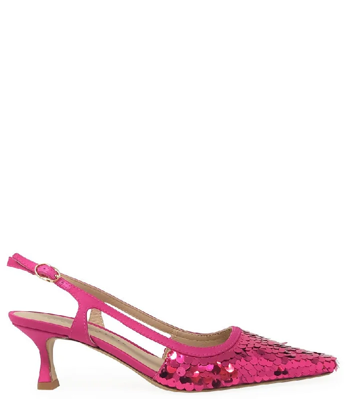 Versatile Heeled Sandals for Any Occasion---Roberto Festa Fuchsia Sequence Snip Slingback Heel