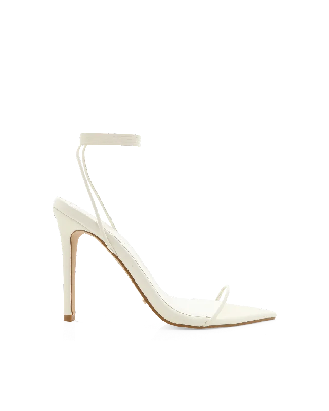 ROMY - WHITE---Fashionable Kitten Heels for Date Night