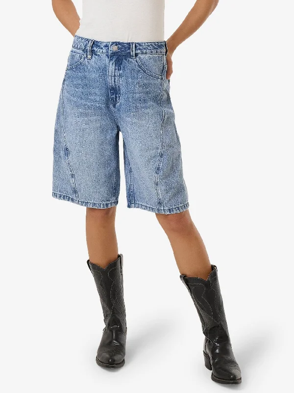 Women's denim shorts with tummy control :Ronnie Short - Tempest Blue
