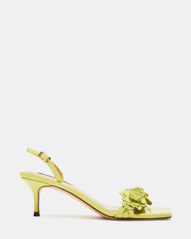 Versatile Heeled Sandals for Any Occasion---ROSALEA LIME PATENT