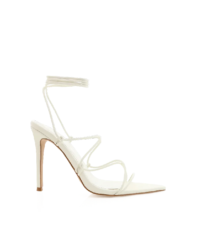 ROXI - WHITE---Fashionable Kitten Heels for Date Night