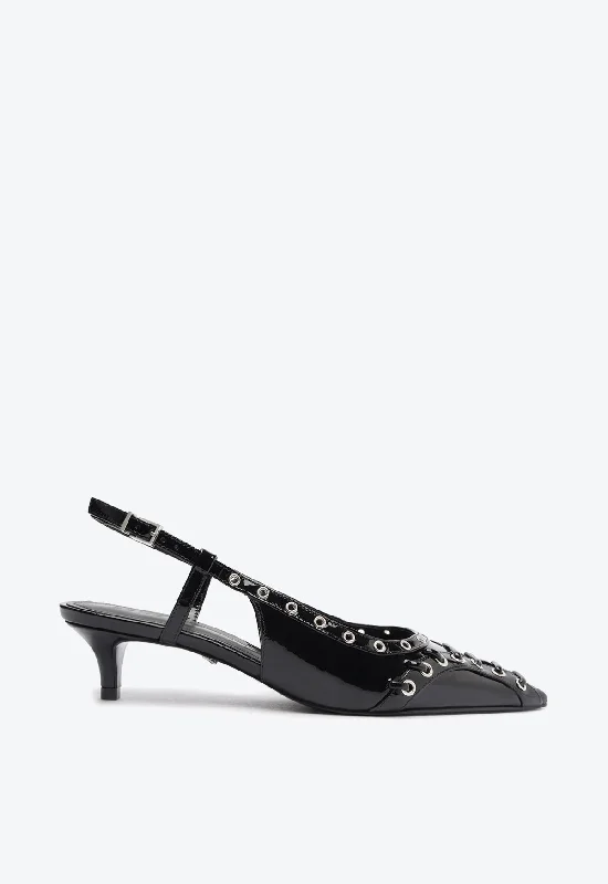 Sleek and Shiny Patent Pump Heels for a Polished Look--Ruth Mid Patent Leather Pump