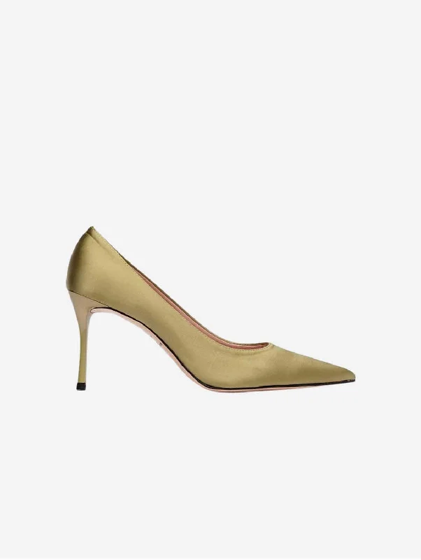 8pm Romantic Dinner Vegan Heels | Green Recycled SatinAffordable Satin Heels with a Luxe Touch