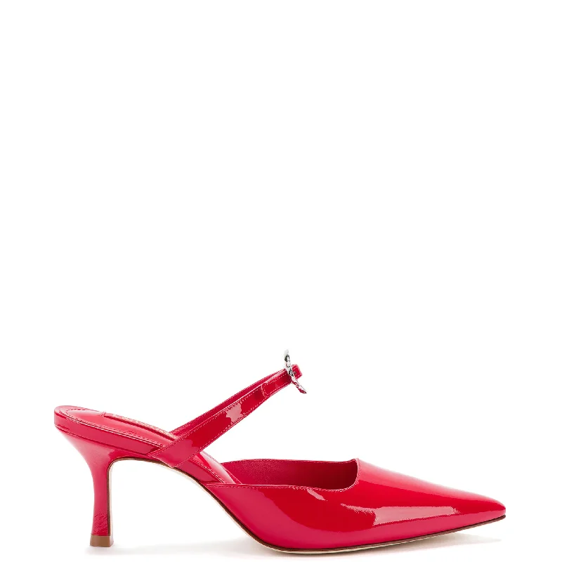 Sleek and Shiny Patent Pump Heels for a Polished Look--Daisy Pump In Scarlet Patent Leather