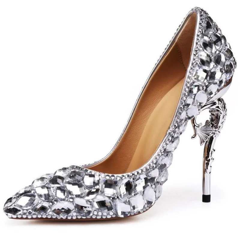 Stiletto Heel Pumps with Perfect Fit--Tucomosi Sea Horse Heel Pointed Toe Wedding Shoes-Fashionable & Classic