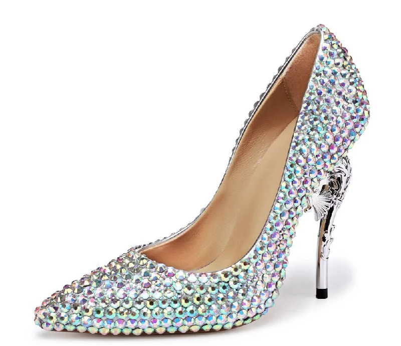 Tucomosi Sea Horse Heel Sequin Wedding Shoes---Trendy Glitter Heels for a Glamorous Look