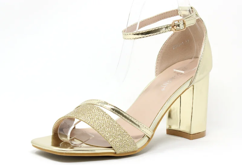 Versatile Heeled Sandals for Any Occasion---Shimmer Strap Heel