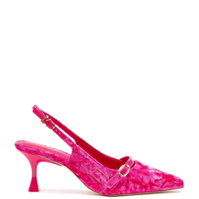 Luxurious Velvet Women's Pumps with Soft Finish---Ines Pump In Pink Velvet