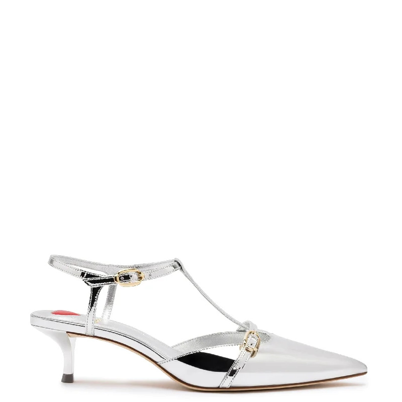 Versatile Heeled Sandals for Any Occasion---Grace Pump In Silver Specchio