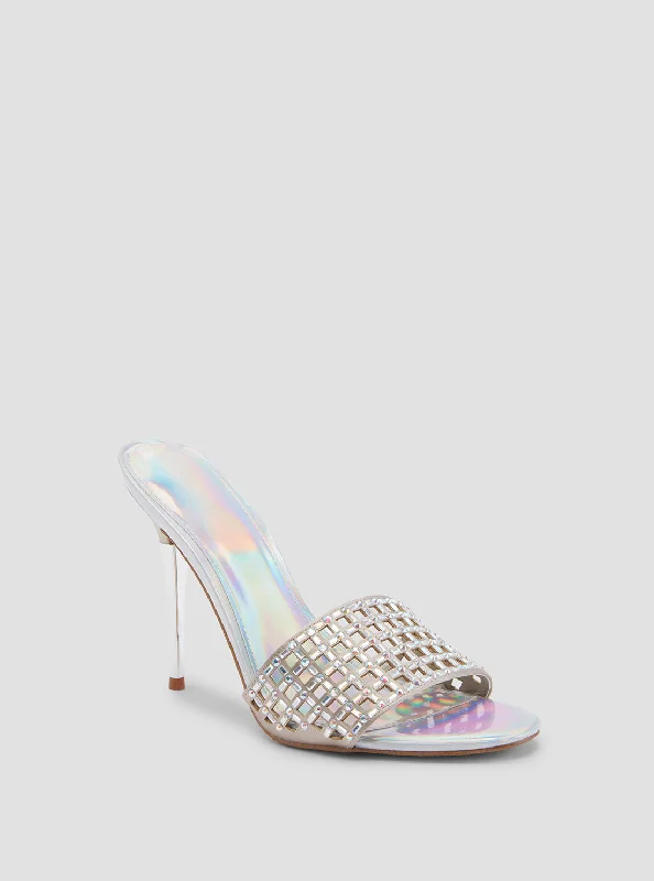 Affordable Rhinestone Pumps for a Dazzling Look---Silver Mably Crystal High Heels