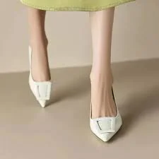 Stylish Slip-On Pumps for Quick Elegance---Square Button Pump Slip on Designer Shoes.