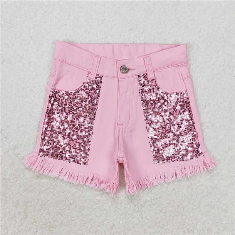 Women's denim shorts the is style-SS0166 Baby Girls Pink Sequin Summer Denim Shorts Women's denim shorts the is style-SS0166 Baby Girls Pink Sequin Summer Denim Shorts